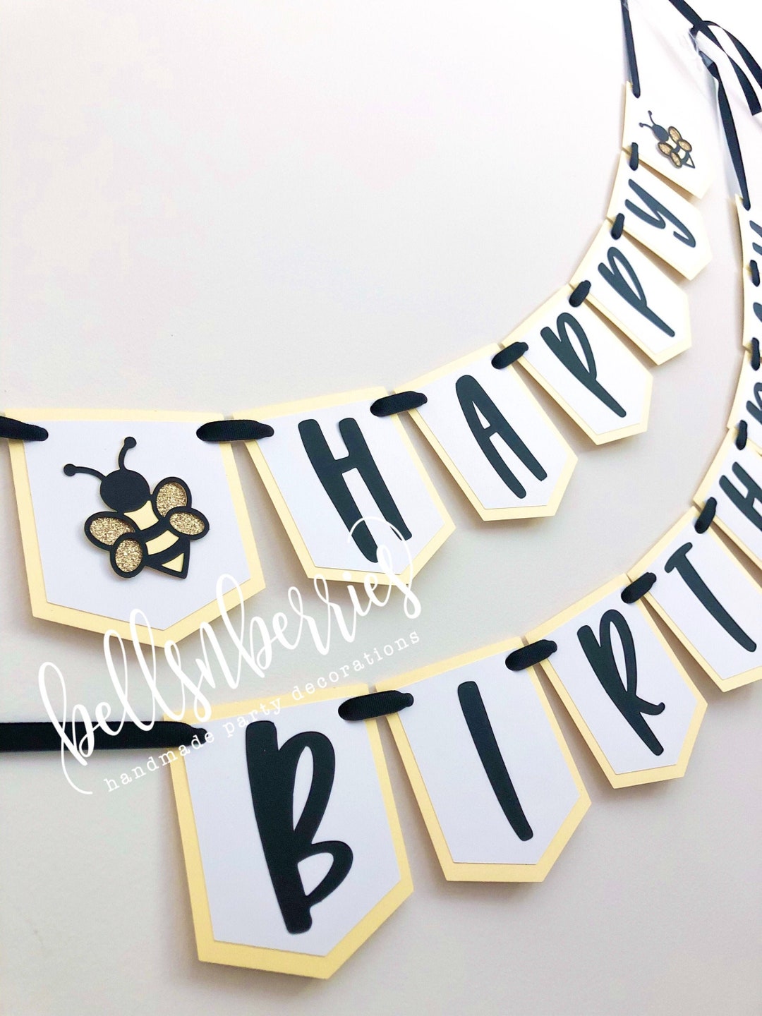 Bumble Bee Happy Birthday Banner: First Birthday Party Decor - Etsy