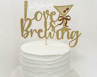 Love is Brewing Cake Topper: Coffee Bridal Shower Decor
