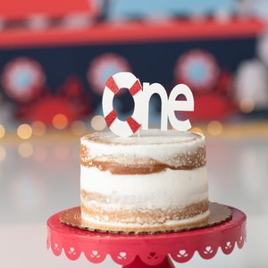 Nautical Age Cake Topper/ Ahoy It&#39;s a Boy cake topper/ Nautical birthday/ nautical cake smash