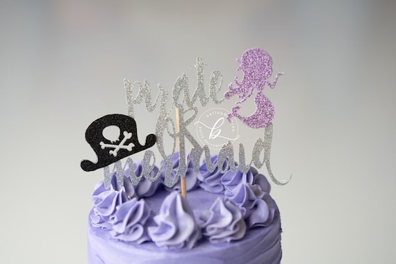 Mermaid or Pirate cake topper/ Mermaid or Pirate gender reveal/ Gender  Reveal Party