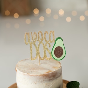 AvocaDOS cake topper/ Avocado birthday party/ AvocaDOS/ Taco Twosday