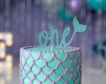 Mermaid Tail Cake Topper: Glitter Oneder the Sea Birthday