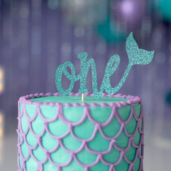 Mermaid cake topper/ mermaid tail cake topper/ Oneder the Sea cake Topper/ mermaid birthday