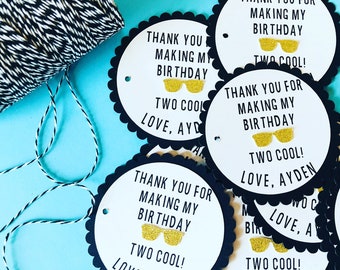 Two Cool favor tags/Two Cool party Favor Tags/Set of 10
