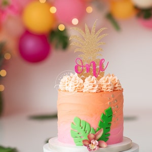 Pineapple cake topper/ pineapple age topper/ Aloha cake  topper/ tropical party cake toppers/luau birthday