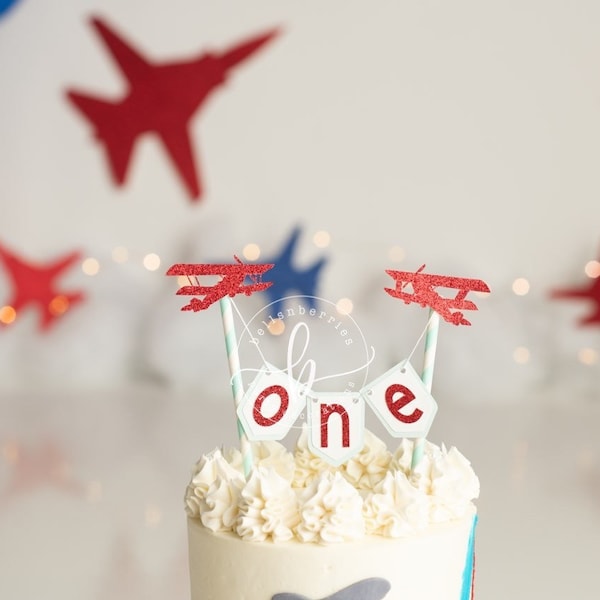 Airplane Cake Bunting Topper/ Time Flies birthday/ Airplane Birthday/ Airplane Theme