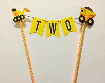 Construction Cake Bunting Topper