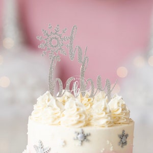 Oh Baby snowflake cake topper/ Baby Its cold outside cake topper/ Little Snowflake Cake Topper/ Winter Baby shower/ Winter Gender Reveal