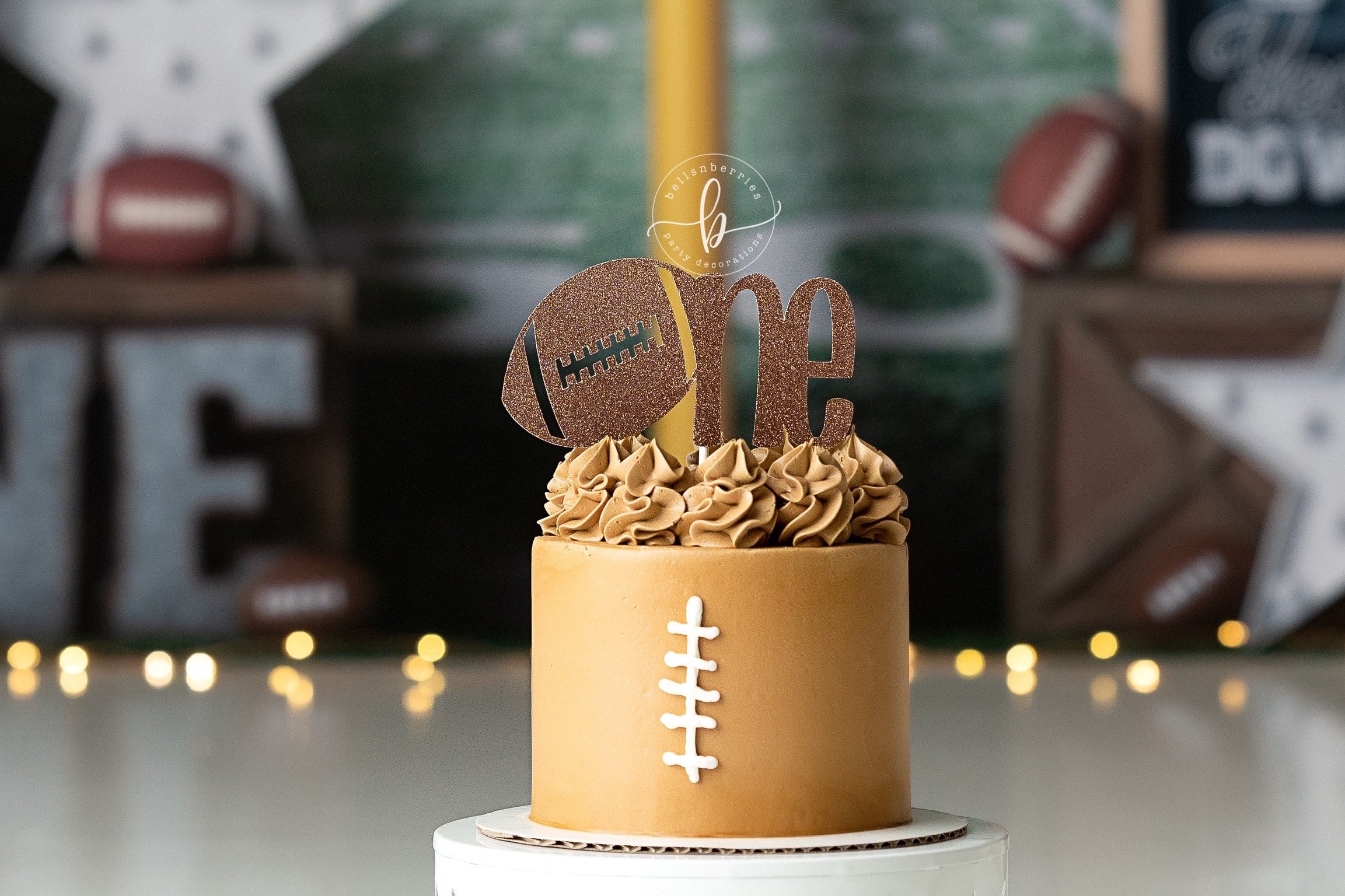 Football Cake Topper/ Football Smash Cake Topper 