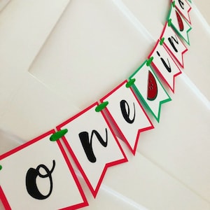 One in a Melon Banner / Watermelon Birthday / First Birthday Banner