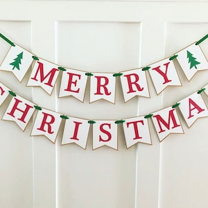 Merry Christmas Banner / Rustic Christmas Banner / Farmhouse - Etsy