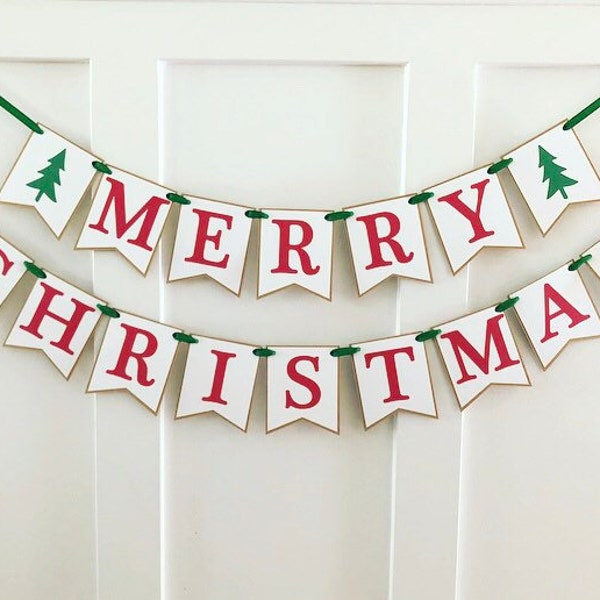 Merry Christmas Banner - Etsy