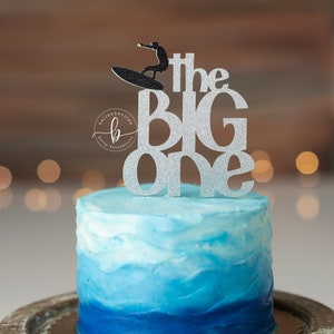 The Big One surfer cake topper/ Surfing Birthday Cake Topper/ Surfing Party/ The Big One