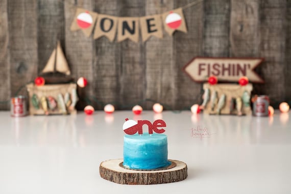 Fishing Bobber One Cake Topper / First Birthday / Fishing Theme Birthday 