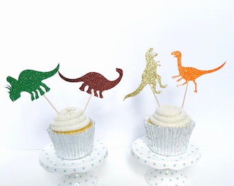 Dinosaur cupcake toppers/ Dino cupcake toppers/ dinosaur party/ set of 12