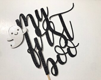 My First Boo Cake Topper: Glitter Halloween Party Decor