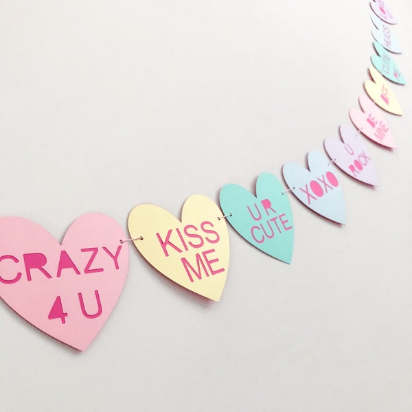Conversation Heart Banner / Valentine's Day Decorations / XOXO / Valentine's Day Photo Banner / Galentine's Day Banner