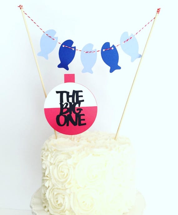 The Big One Cake Bunting Topper / First Birthday / Fishing Theme