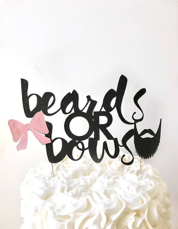 Beards or bows Gender Reveal Party cake Topper/ Gender Reveal Party cake  topper/ beards or bows/ boy or girl