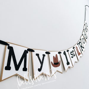 My 1st Rodeo Banner: Glitter Cowboy Party Decor