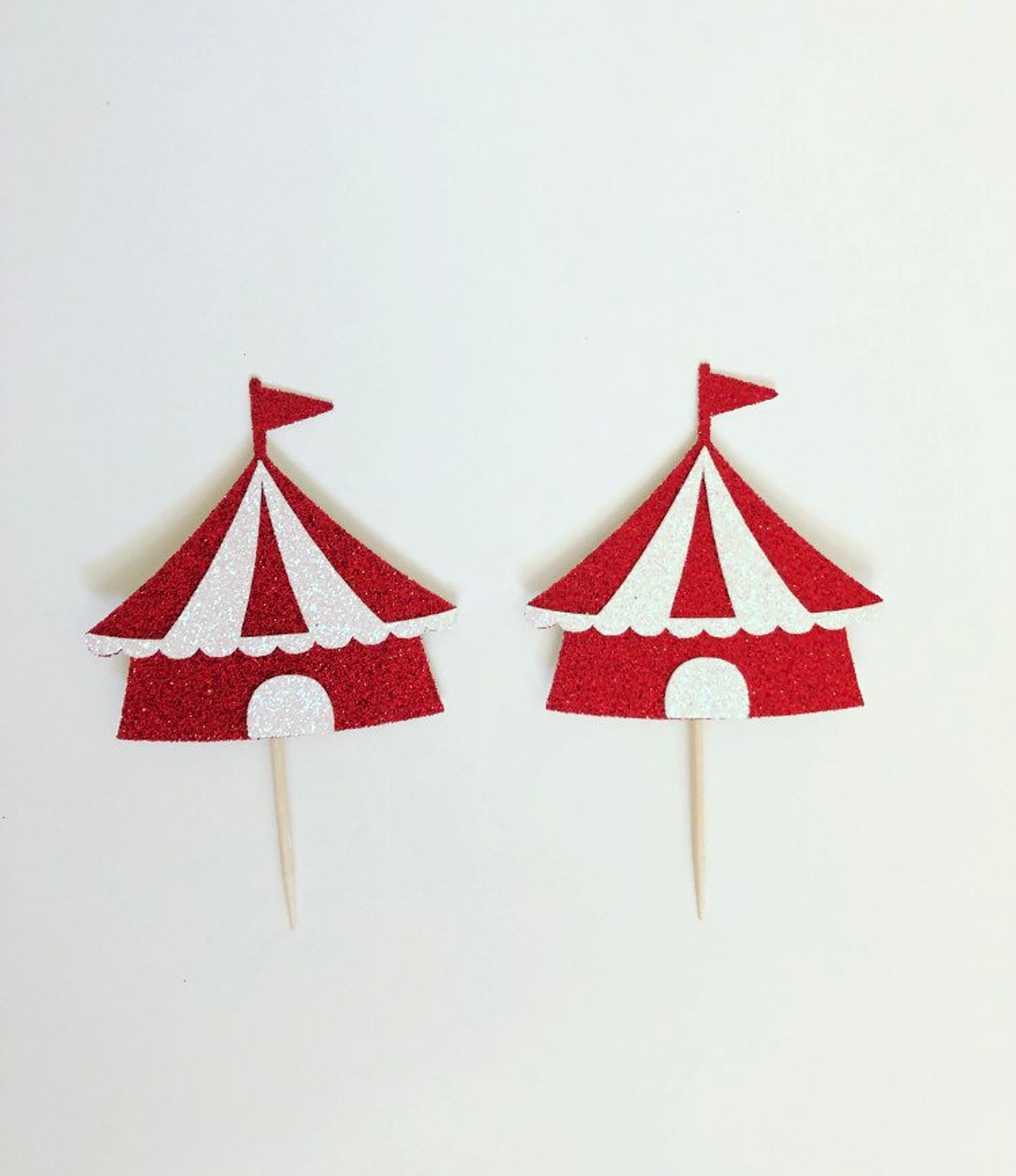 Circus Tent Cupcake Toppers / Vintage Circus / Circus Birthday | Etsy