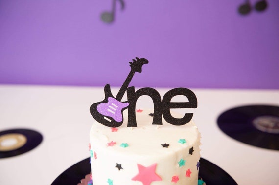Rock N Roll Cake Topper Guitar Cake Topper Rock Party Etsy