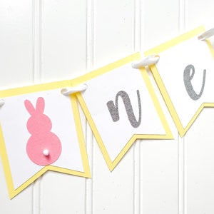 Bunny age highchair Banner/ spring birthday decor/Easter birthday decor/ bunny birthday