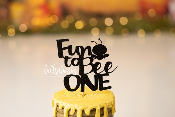 Bee first birthday cake topper, Bumble bee birthday cake topper