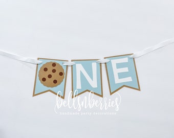 Cookie Highchair Banner: First Birthday Decoration