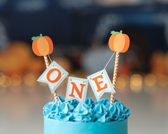 Pumpkin Cake Bunting Topper/ Fall Cake Topper