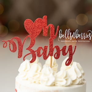Valentine's Day Oh Baby Cake Topper / Valentine's Day Cake Topper / Valentine's Day Baby Shower / Mom To Be