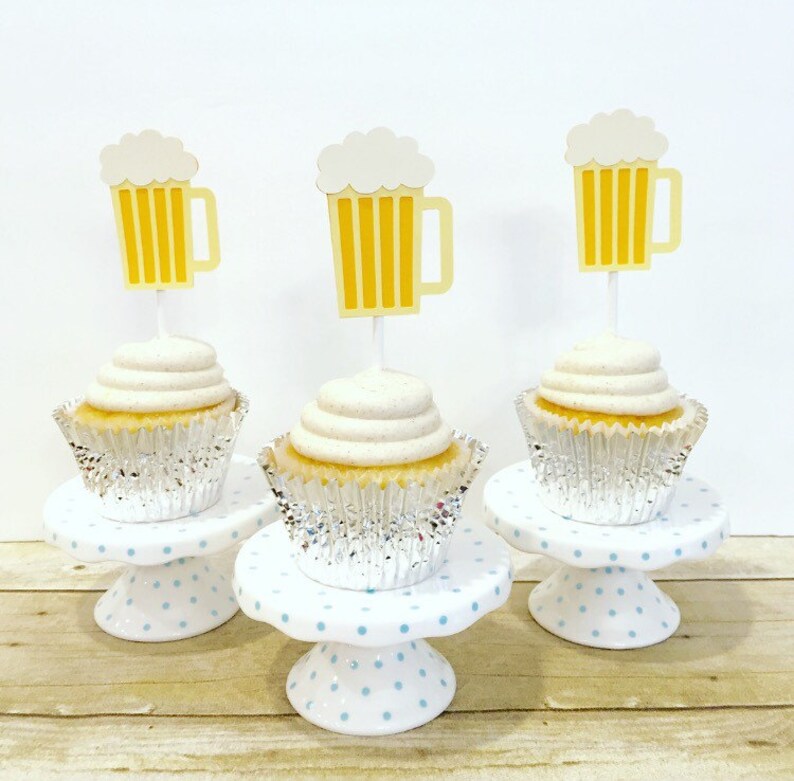 Beer Mug Cupcake Toppers / Cheers & Beers / Cheers to 30 Years Etsy