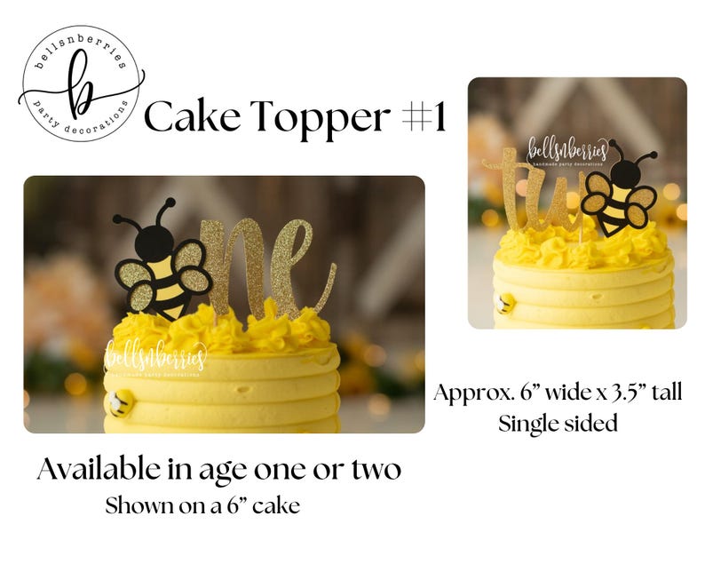 Fun to Bee One Birthday Decorations – Party Bundle or Individual Items Cake Topper #1