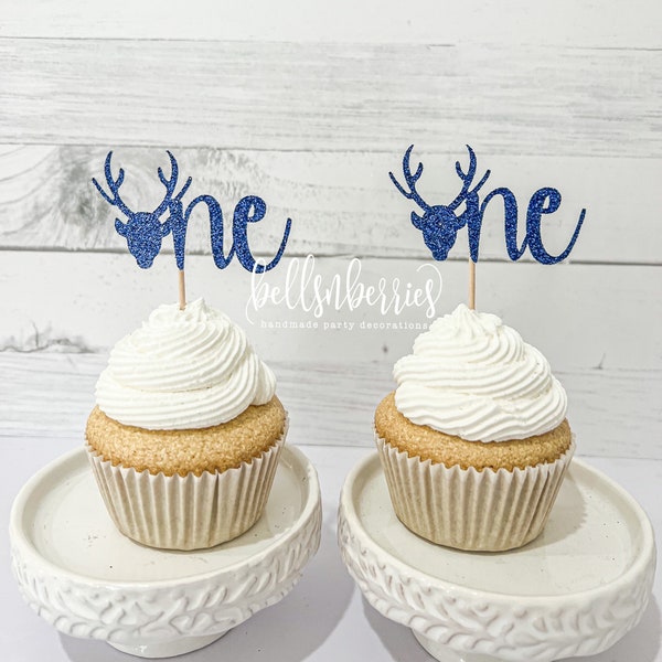 Deer Cupcake Toppers / OneDeerFul Cupcake Toppers / Little Deer Cupcake Toppers / Deer Birthday Decoration / Hunting Birthday