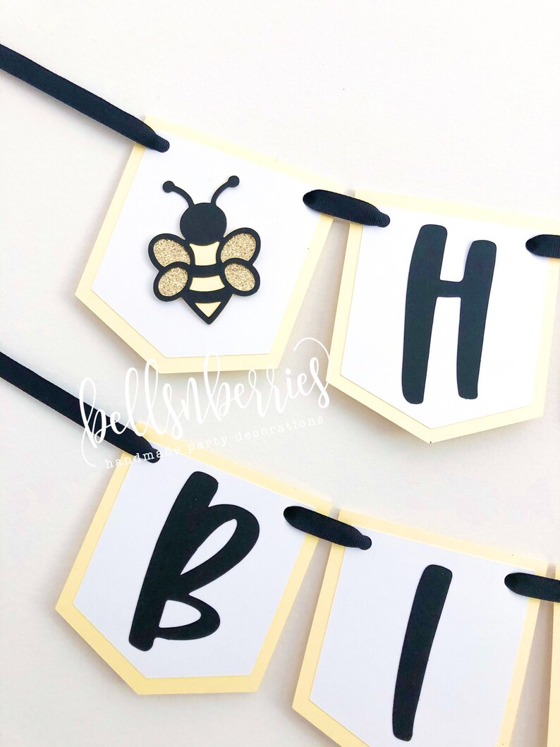 Bumble Bee Happy Birthday Banner: First Birthday Party Decor - Etsy