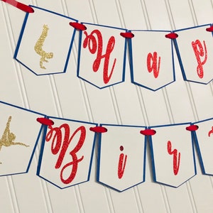 Gymnastics birthday banner/ Happy birthday banner