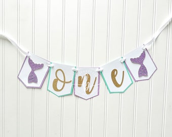 Mermaid Tail High Chair Banner/ Oneder the Sea/ mermaid birthday