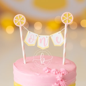 Lemonade Cake Bunting/Lemon Cake topper/Lemonade Birthday