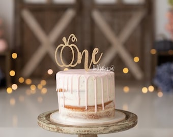 Pumpkin 1st birthday cake topper/ Little pumpkin glitter cake topper/ fall birthday/ fall smash cake topper