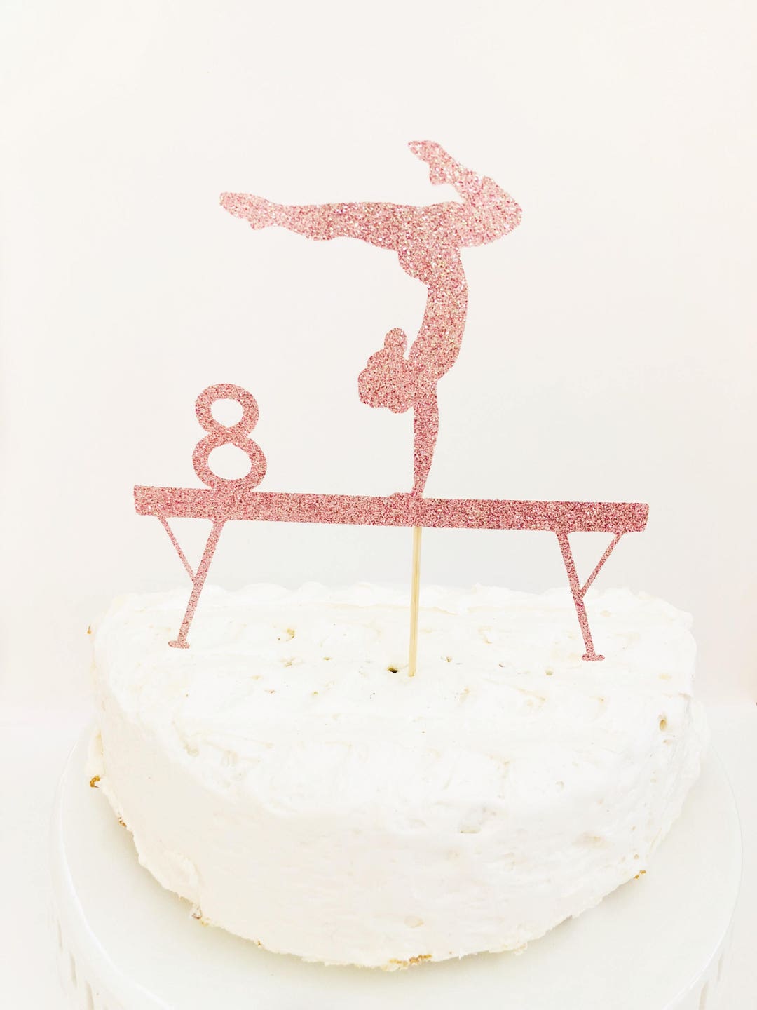 Gymnastics Cake Topper: Glitter Balance Beam, Custom Age - Etsy