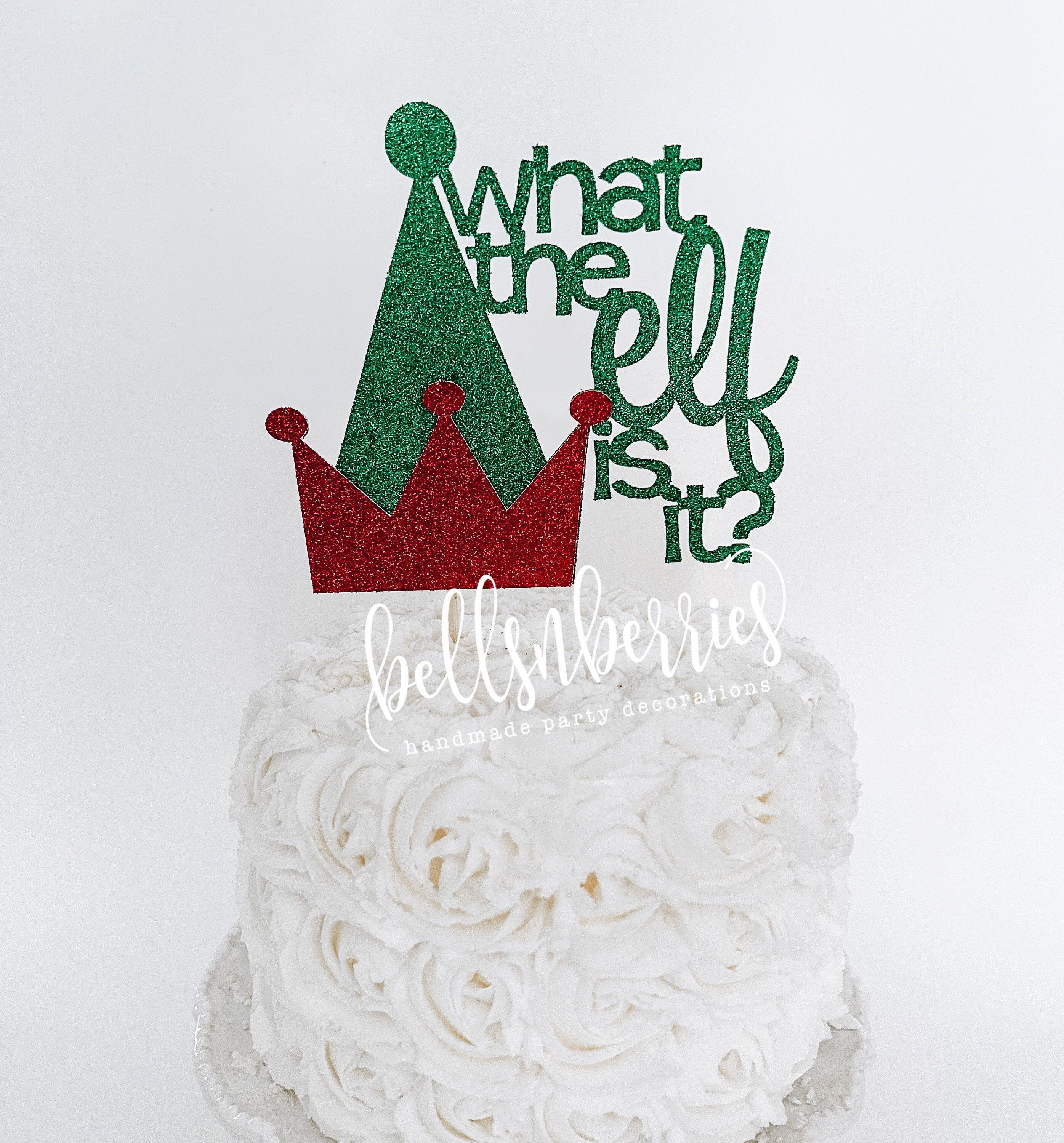 What the ELF is It Cake Topper / Gender Reveal Elf Cake Topper / Christmas  Gender Reveal / Holiday Cake Topper 
