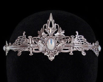Serre-tête Couronne Élisabéthaine Tudor - Style Anne Boleyn, Velours, Dentelle & Perles | Pour Cosplay, Halloween, Fêtes à Thème - 5