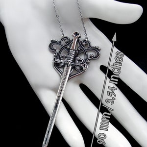 Collier Épée Médiéval Fantastique Chevalier Pendentif Mythes et Légendes Fantasy Moyen-Âge Héraldique Armoiries image 4