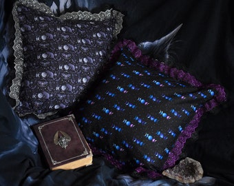 Wiccan Cushion Cover - Crescent Moon - Triple Goddess - Witchy Home Decoration - Pillow - Gothic - Witchcraft - Witch Cottage
