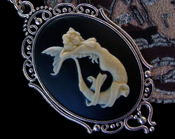 Mermaid cheap cameo necklace
