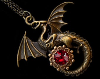 Medieval Fantasy Dragon Necklace - Pendant - Khaleesi - Mythical Creature - Mythology - Tales and Legends - House Targaryen