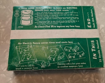 Aisladores de valla vintage, nuevos en caja.