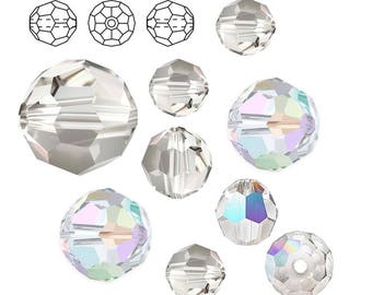 Preciosa MC round beads crystal and ab/crystal.  Price is for 100 beads.