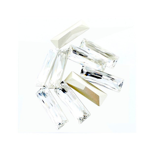 Swarovski 4547 Princess Baguette 30x10mm , 24x8mm, 21x7, and 15x5mm clear crystal and colours foiled. Price for 1 stone