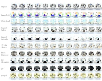 Rhinestone Chain SS30 6mm. 51 colours best quality stones made by Preciosa set into silver plated cup chain.  Price is for 1 meter